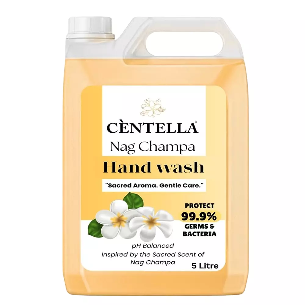 Centella Hand Wash 5 L Can Gel Nagchampa Fragrance Yellow for Kitchens, Offices & Industrial Areas,(Pack of 2 Pcs)