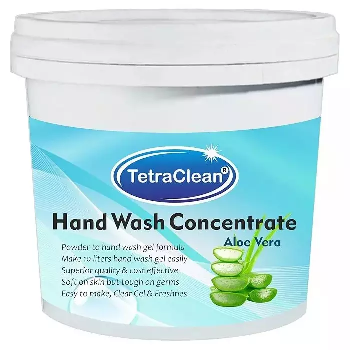 TetraClean 500 g Hand Wash Concentrate Powder for Formulation of 10 L Handwash Gel in Aloe Vera Fragrance (Pack of 4)