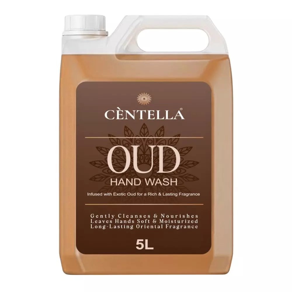 Centella Hand Wash 5 L Can Gel OUD Fragrance Brown for Kitchens, Offices & Industrial Areas,(Pack of 2 Pcs)