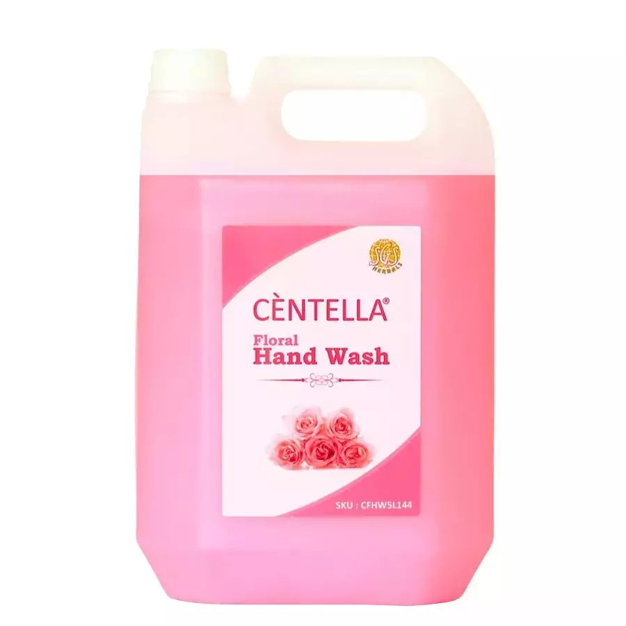 Centella Hand Wash 5 L Can Gel Floral Fragrance Pink for Kitchens, Offices & Industrial Areas,(Pack of 2 Pcs)