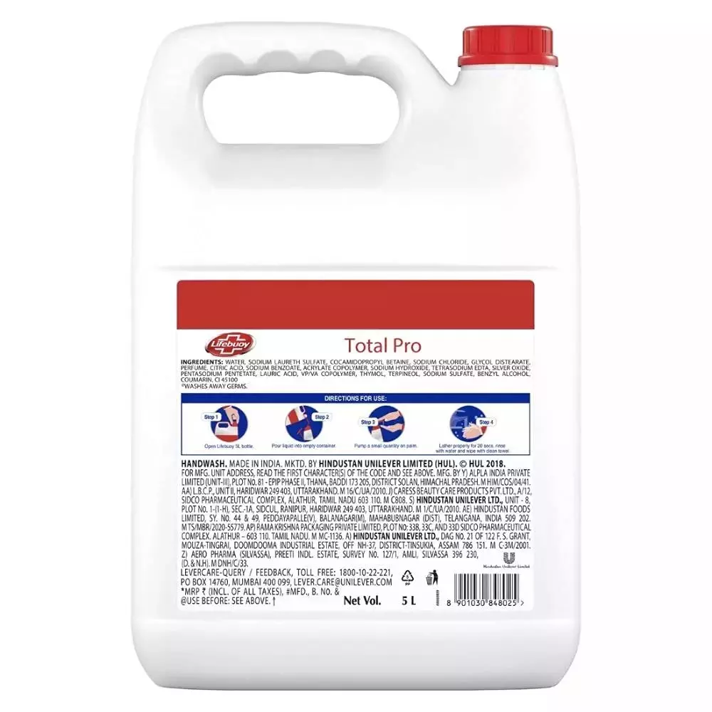 Lifebuoy 5 L Germ Protection Liquid Handwash Refill Canister (Pack of 5)