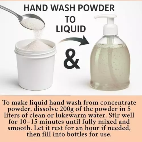 TetraClean Hand Wash Concentrate Powder 200 g Orange Scent Makes 5 Litres of Hand Wash Gel