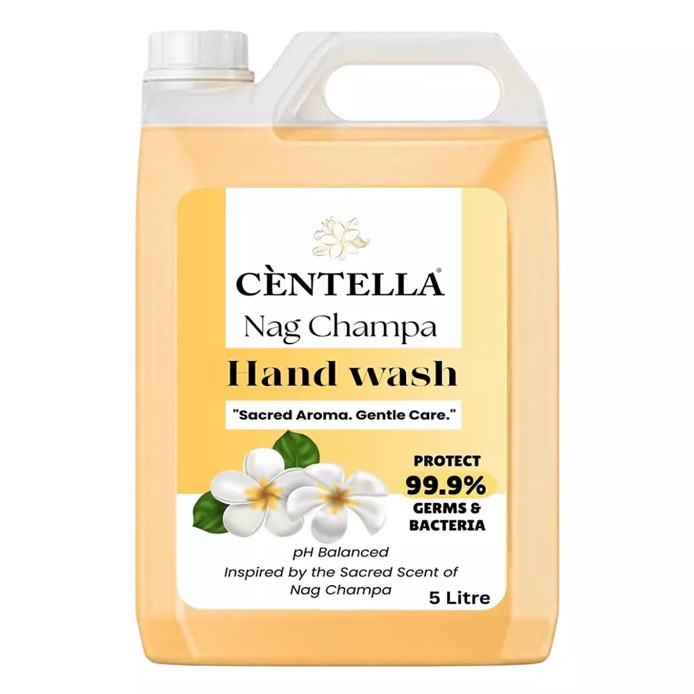 Centella Hand Wash 5 L Can Gel Nagchampa Fragrance Yellow for Kitchens, Offices & Industrial Areas