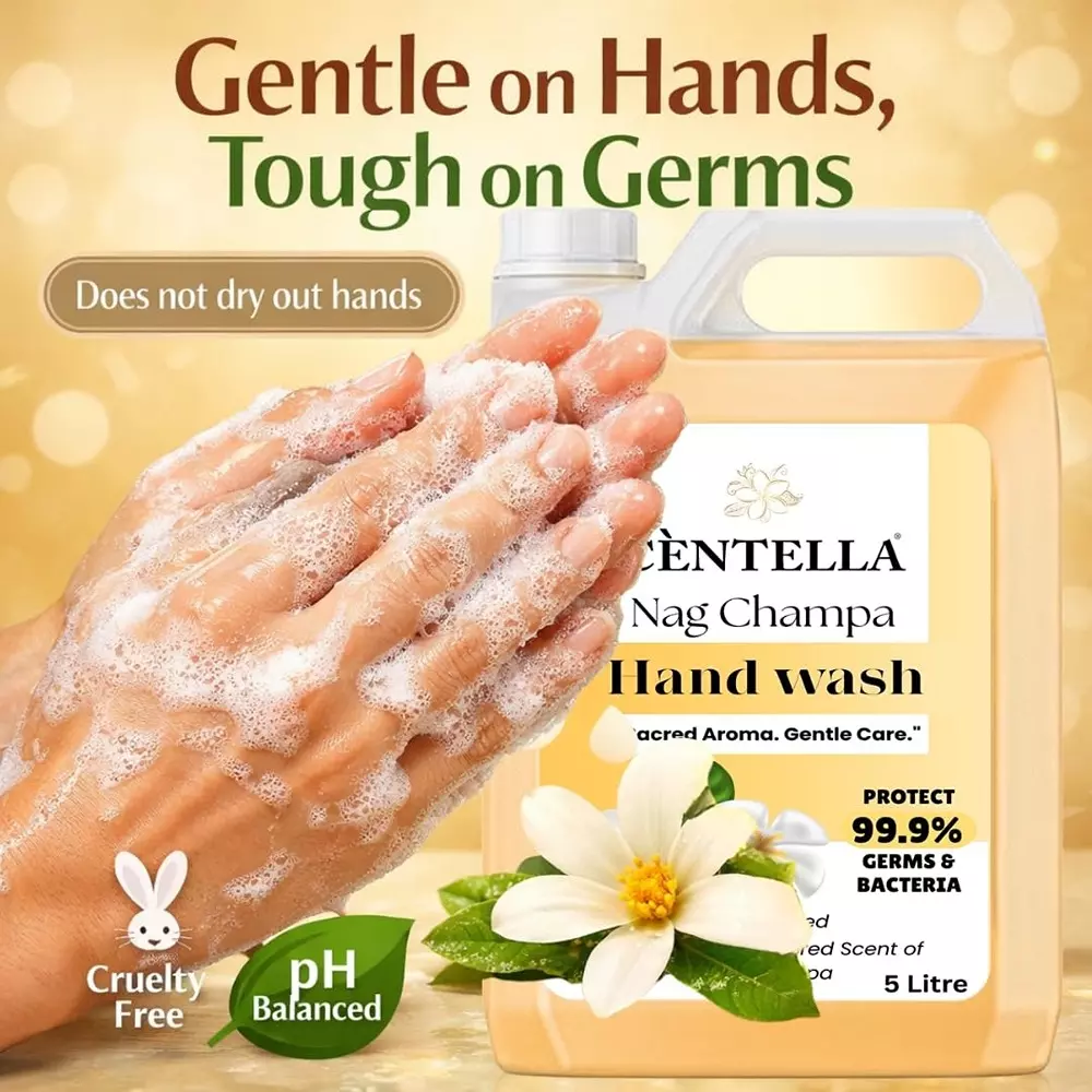 centella-hand-wash-5-l-can-gel-nagchampa-fragrance-yellow-for-kitchens-offices-industrial-areas