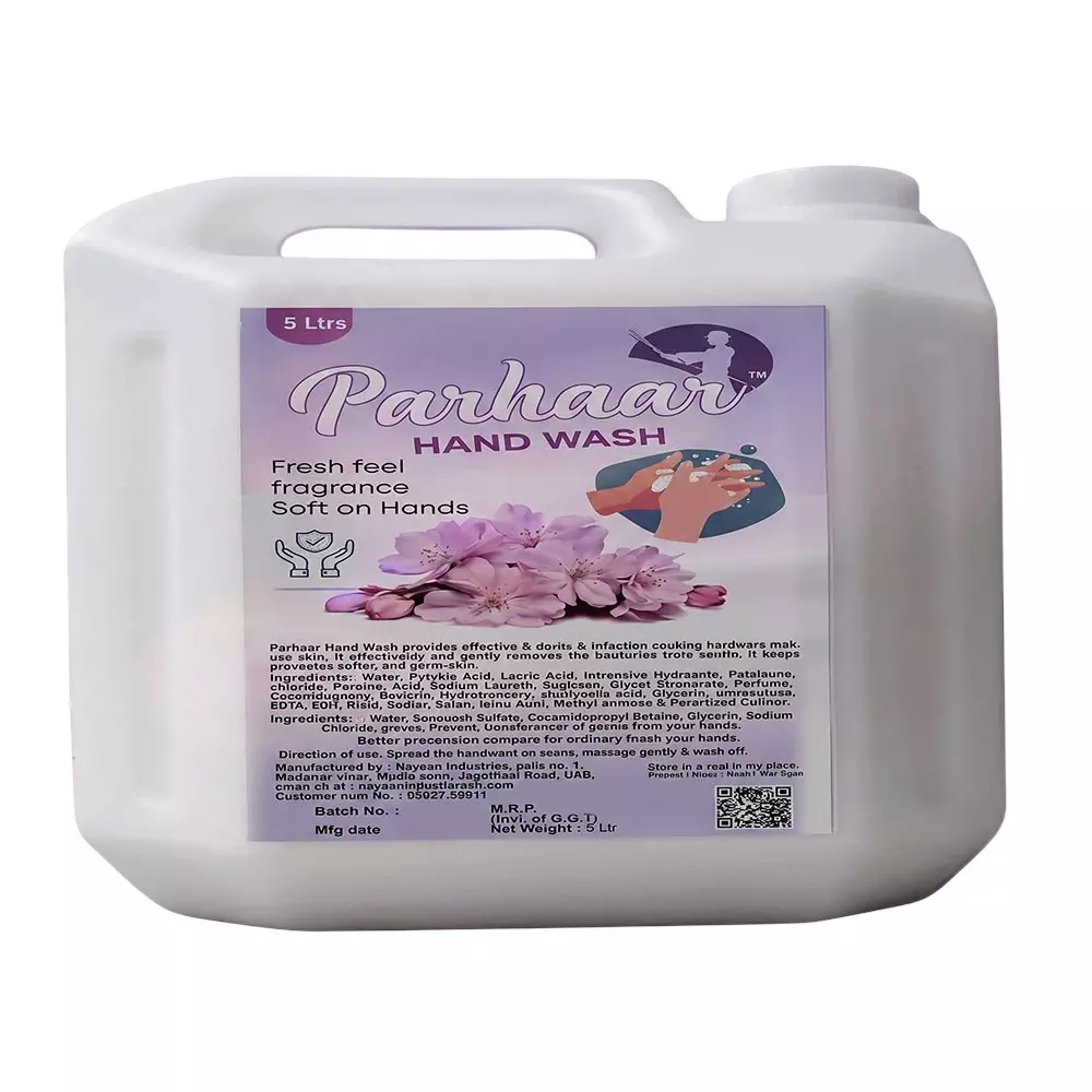 Parhaar Hand Wash Liquid Fresh Feel Fragrance 5 L
