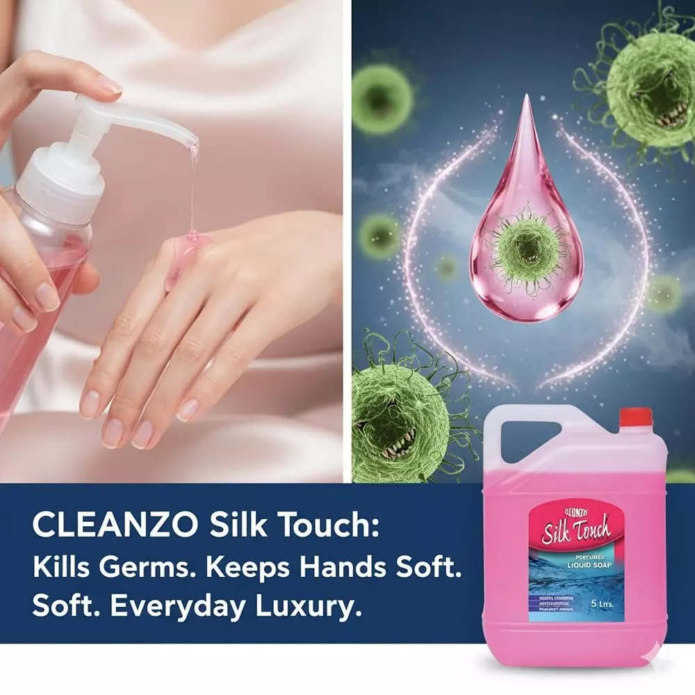 Cleanzo Hand Soap 5 L Rose Fragrance For Homes, Workplaces, And Industrial Settings