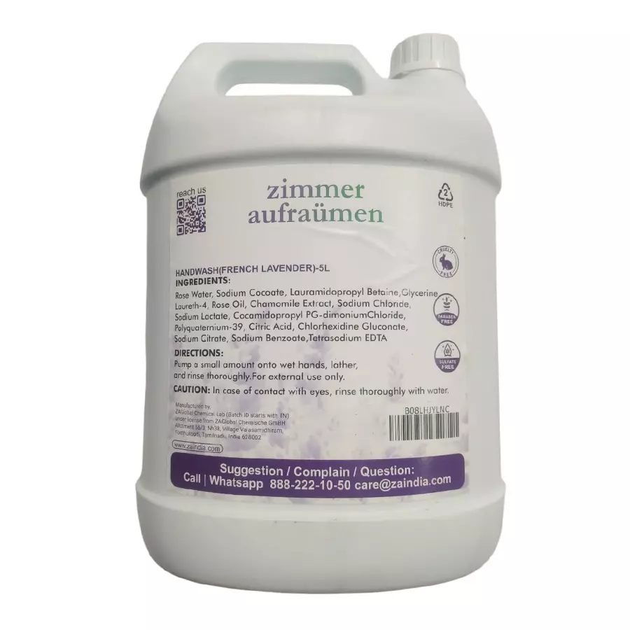 Zimmer Aufraumen French Lavender Handwash Liquid - 5 Ltr