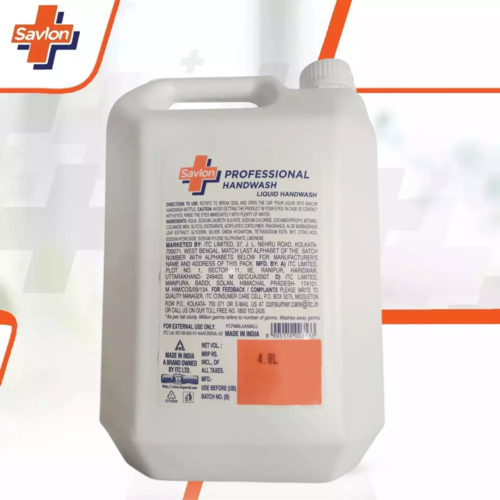 Savlon 4.8 L Professional Germ Protection Liquid Foaming Handwash, Handwash Refill