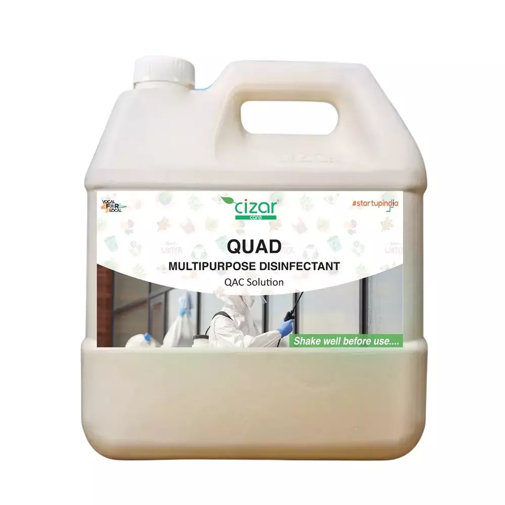 Cizar Care Quad Multipurpose Disinfectant 5 L for Glass, Tiles, Lobby, Steel Surfaces