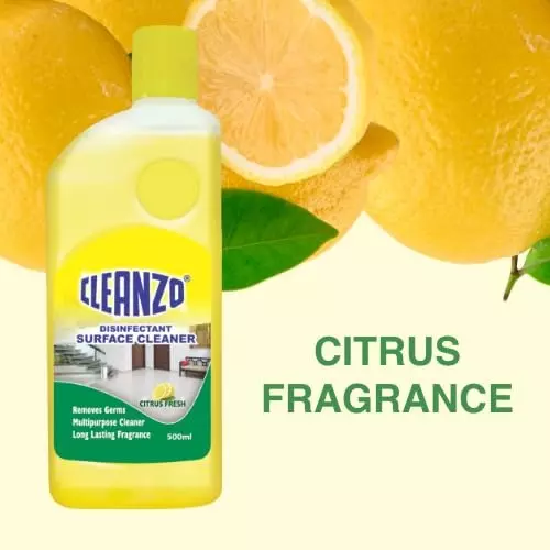 Cleanzo 4-in-1 Home Cleaning Combo Toilet Cleaner, Bathroom Cleaner, Surface Cleaner & Glass Cleaner Citrus Fragrance (Pack of 4)