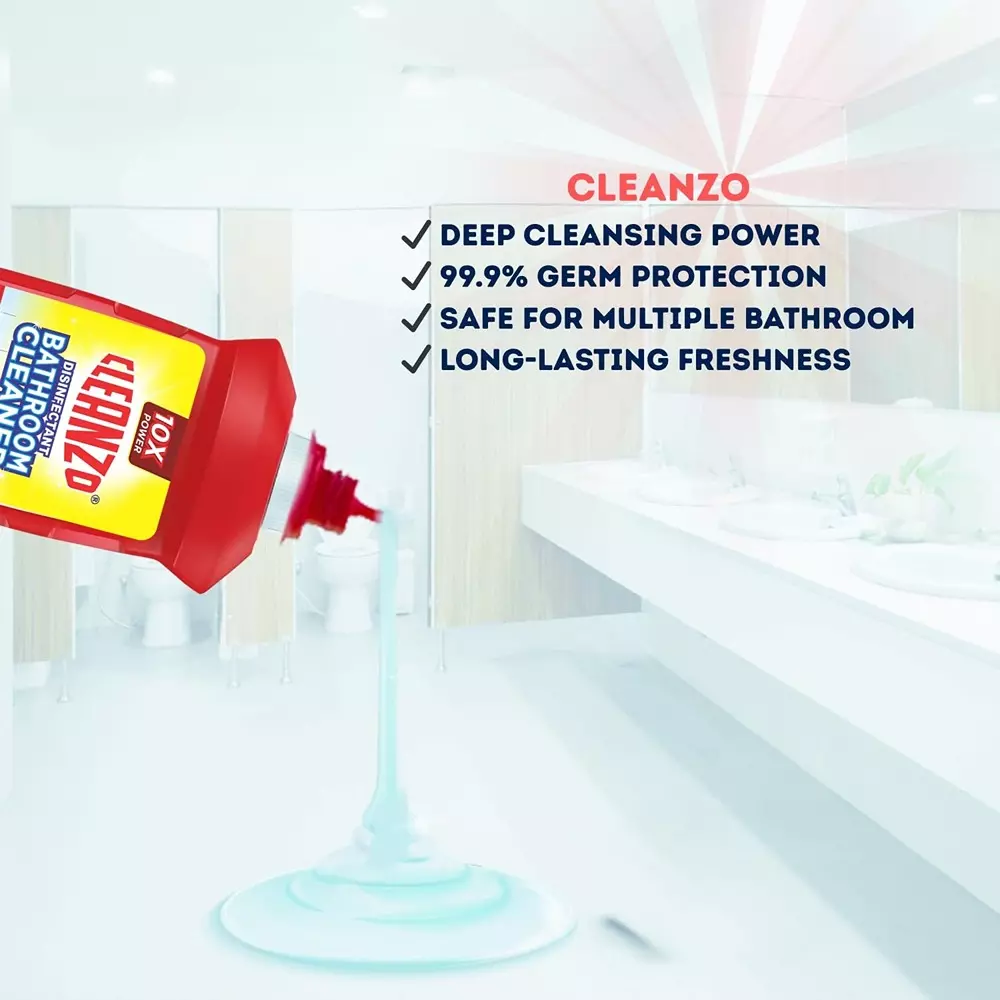 Cleanzo 4-in-1 Home Cleaning Combo Toilet Cleaner, Bathroom Cleaner, Surface Cleaner & Glass Cleaner Citrus Fragrance (Pack of 4)