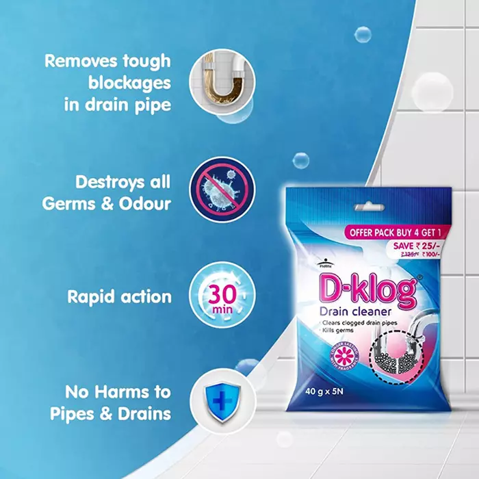 D-Klog 40 g Drain Cleaner Powder, FGMFSM037600006