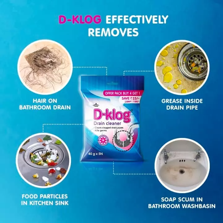 D-Klog 40 g Drain Cleaner Powder, FGMFSM037600006