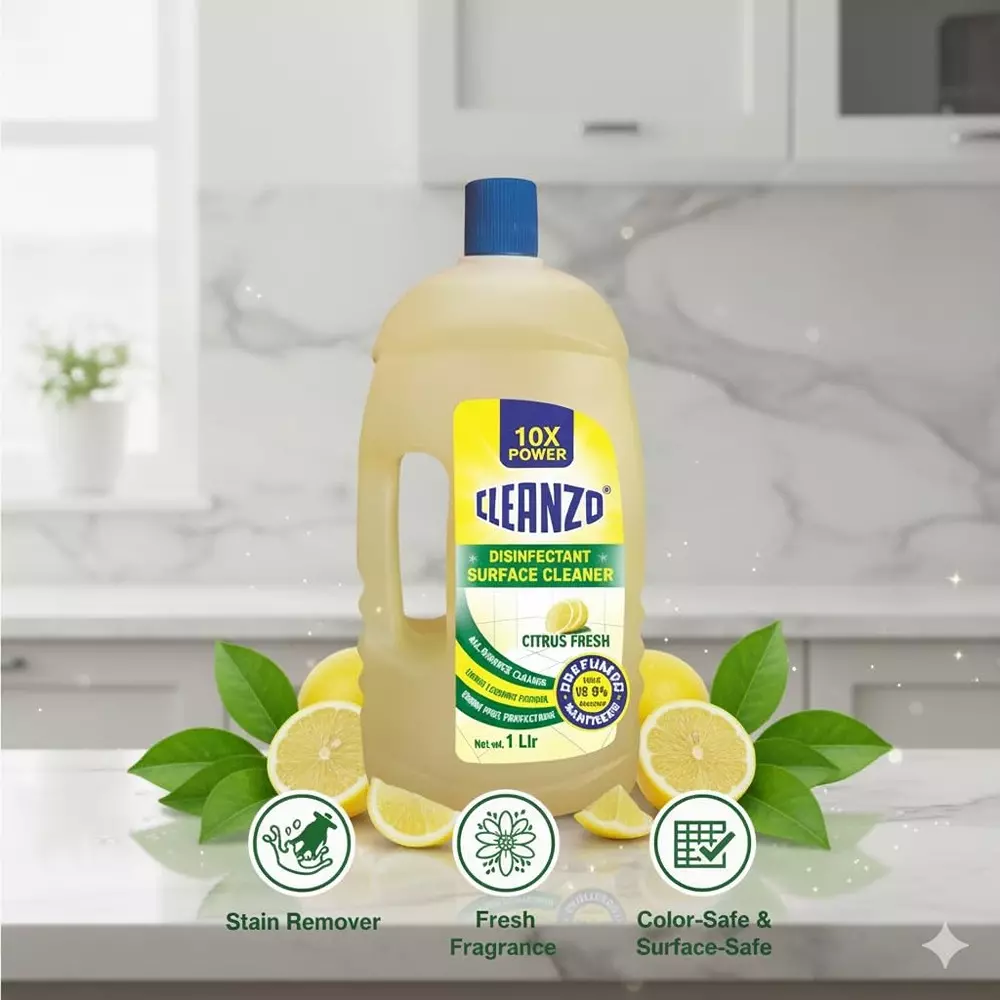 Cleanzo 3-in-1 Cleaning Combo Surface Cleaner, Dishwash, Naphthalene Balls Citrus Fragrance (Pack of 3)