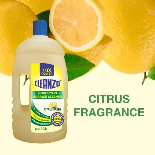 Cleanzo 3-in-1 Eco Cleaning Combo Disinfectant Surface Cleaner, Liquid Dishwash & Toilet Cleaner Citrus Fragrance (Pack of 3)