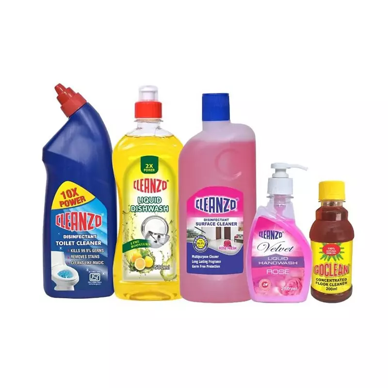 Cleanzo Home Cleaning Combo Toilet Cleaner, Liquid Dishwash, Surface Cleaner, Handwash & Floor Cleaner Citrus Fragrance (Pack of 5)