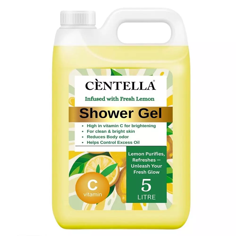 Centella Shower Gel 5 L Can Gel Fresh Lemon Fragrance Yellow for Body Cleaning