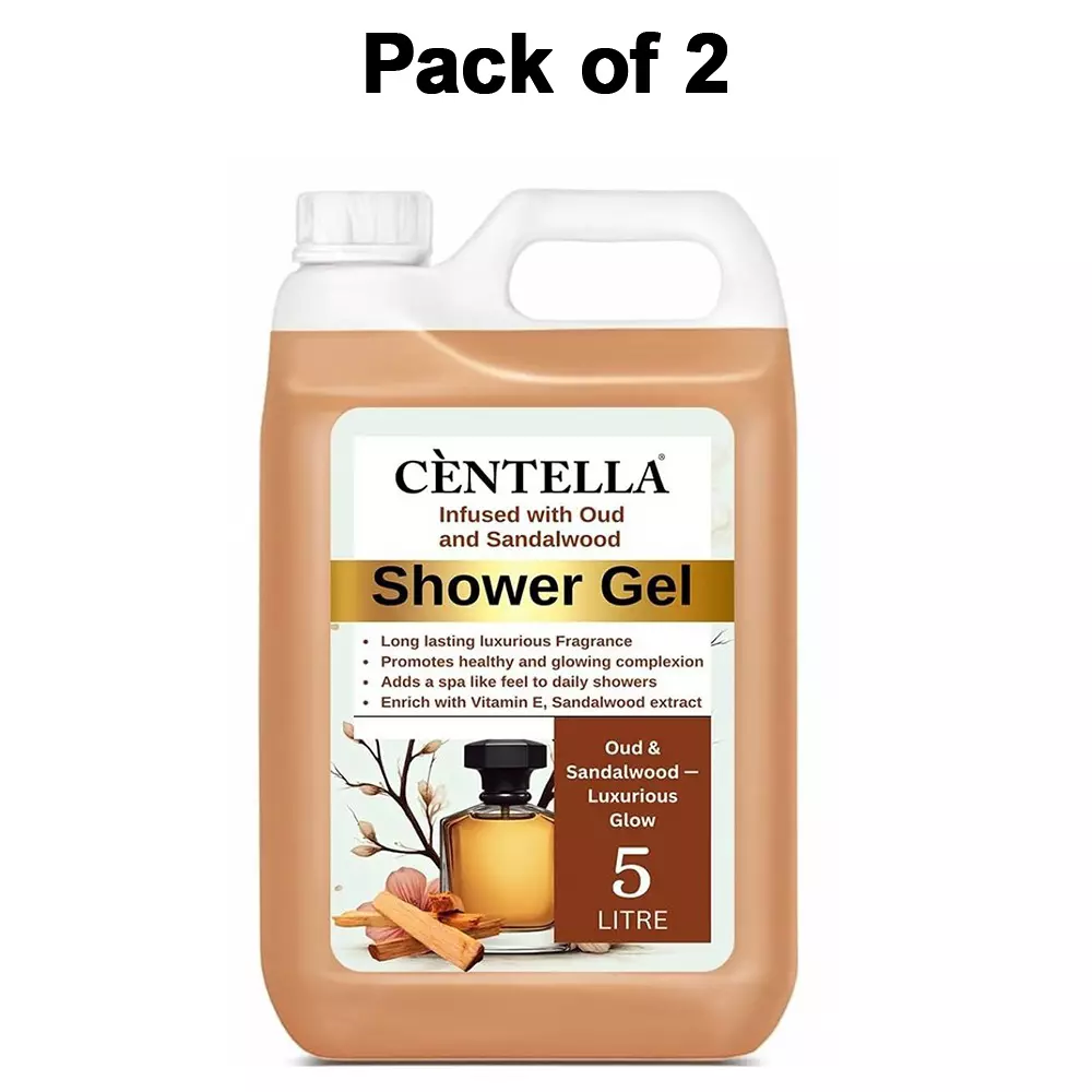 centella-shower-gel-5-l-can-gel-oud-sandalwood-fragrance-brown-for-body-cleaningpack-of-2-pcs