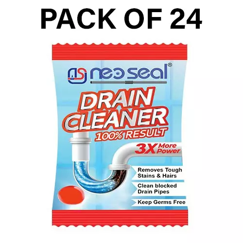 NeoSeal Heavy Duty Drain Cleaner 3X Power Pouch 50 g (Pack of 24)