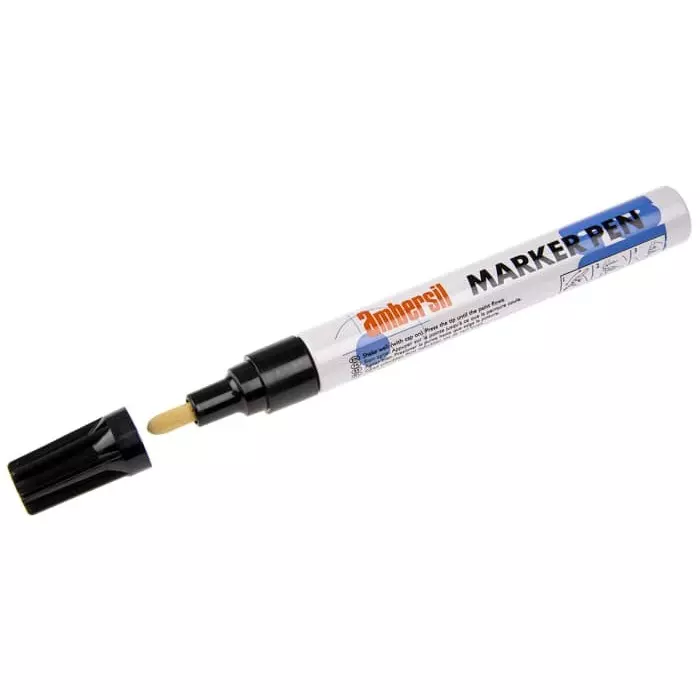 Ambersil Black 3 mm Medium Tip Paint Marker Pen for use with Various Materials, 6190050007