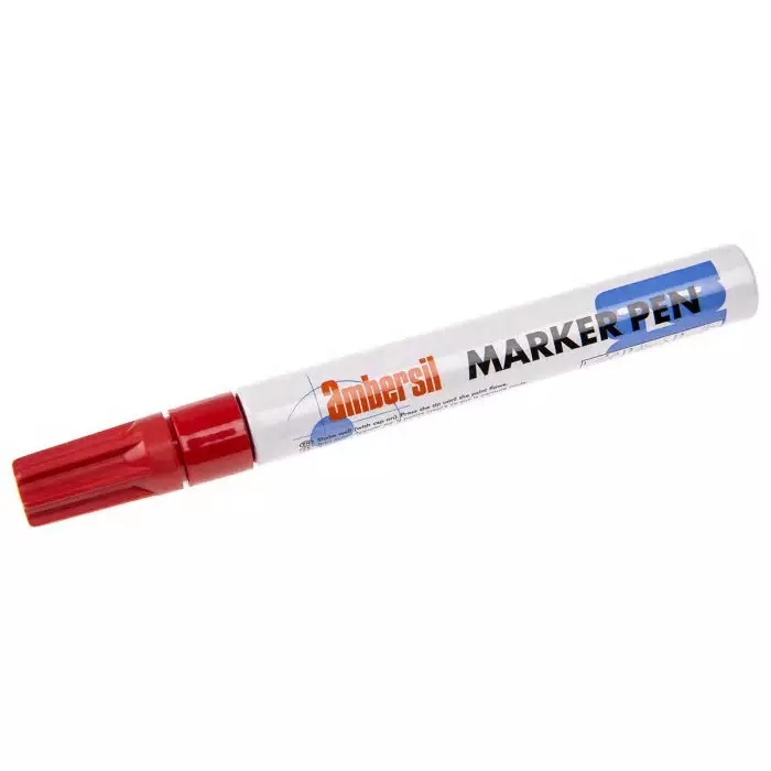 Ambersil Red 3 mm Medium Tip Paint Marker Pen for use with Various Materials, 6190050005