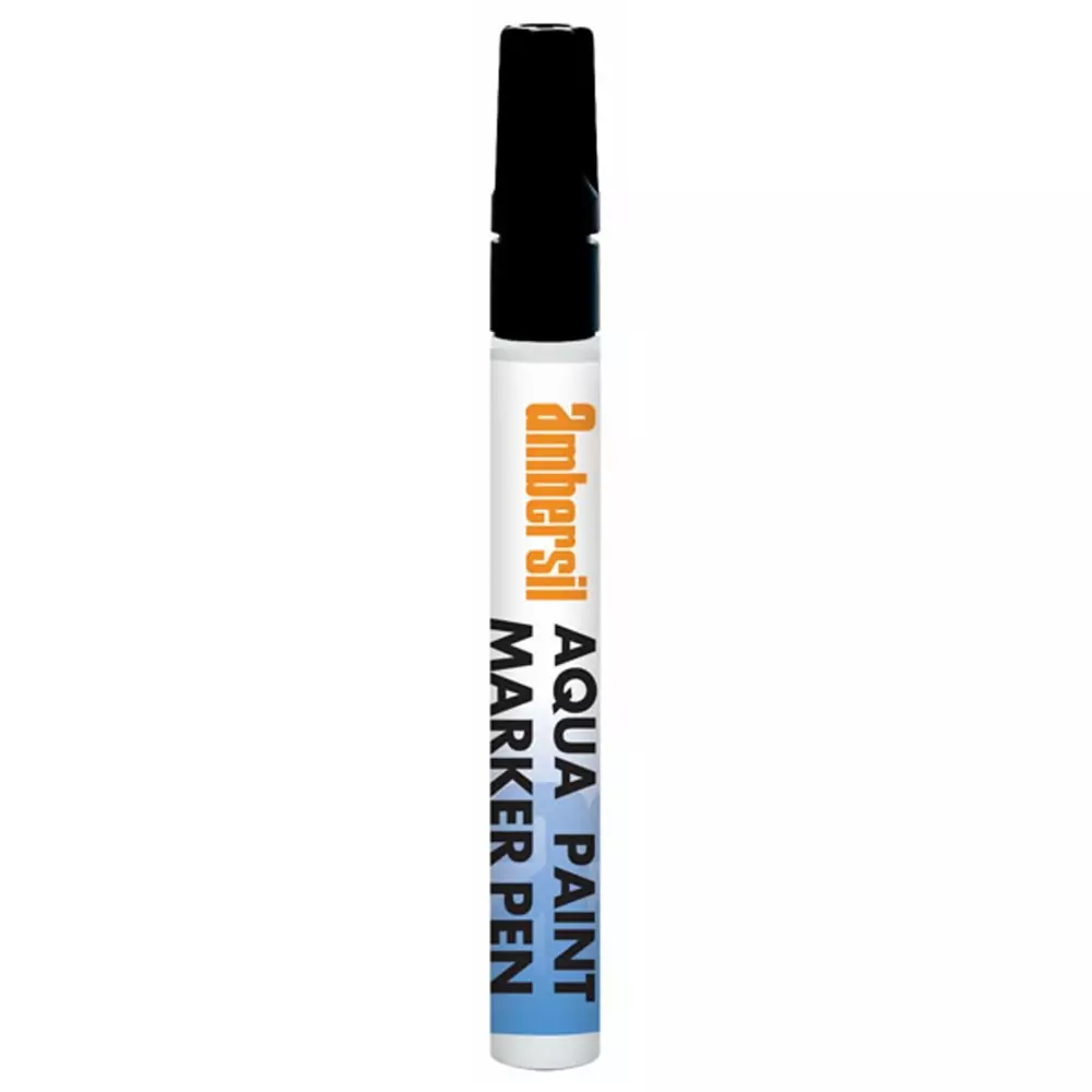 Ambersil Black 4.5 mm Medium Tip Paint Marker Pen for use with Glass, Metal, Plastic, 32494-AB