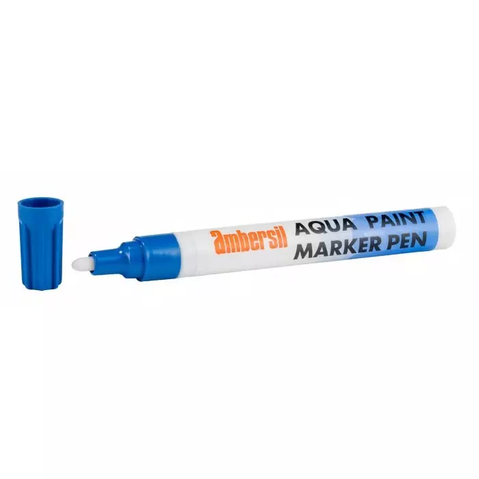 Ambersil Blue 4.5 mm Medium Tip Paint Marker Pen for use with Glass, Metal, Plastic, 32496-AB