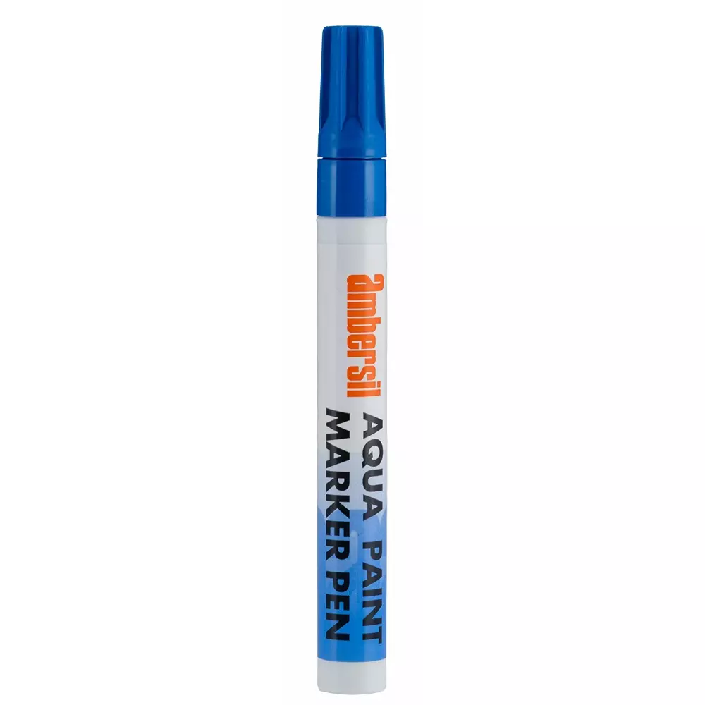 Ambersil Blue 4.5 mm Medium Tip Paint Marker Pen for use with Glass, Metal, Plastic, 32496-AB