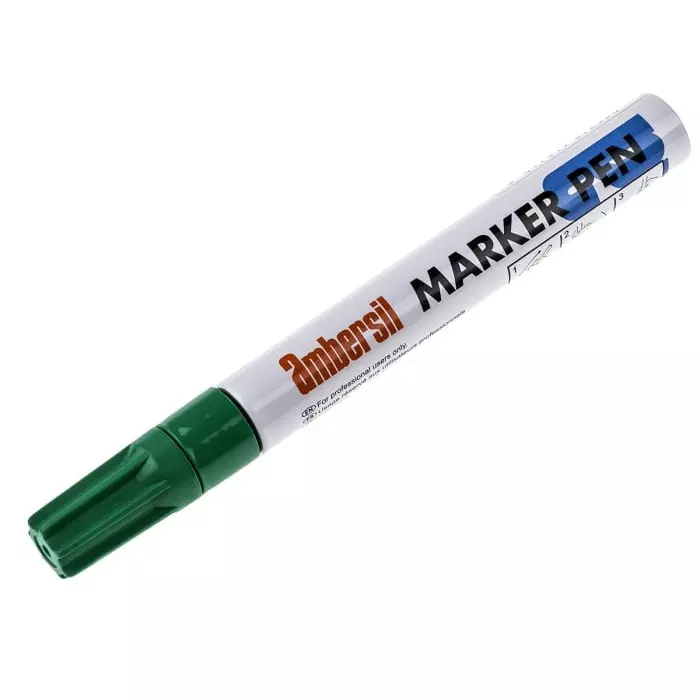 Ambersil Green 3 mm Medium Tip Paint Marker Pen for use with Various Materials, 20379-AB