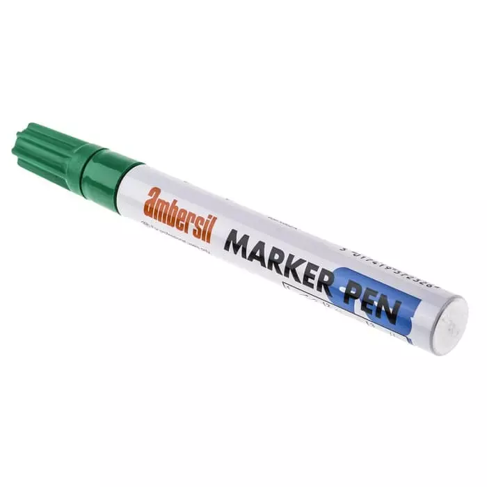 Ambersil Green 3 mm Medium Tip Paint Marker Pen for use with Various Materials, 20379-AB