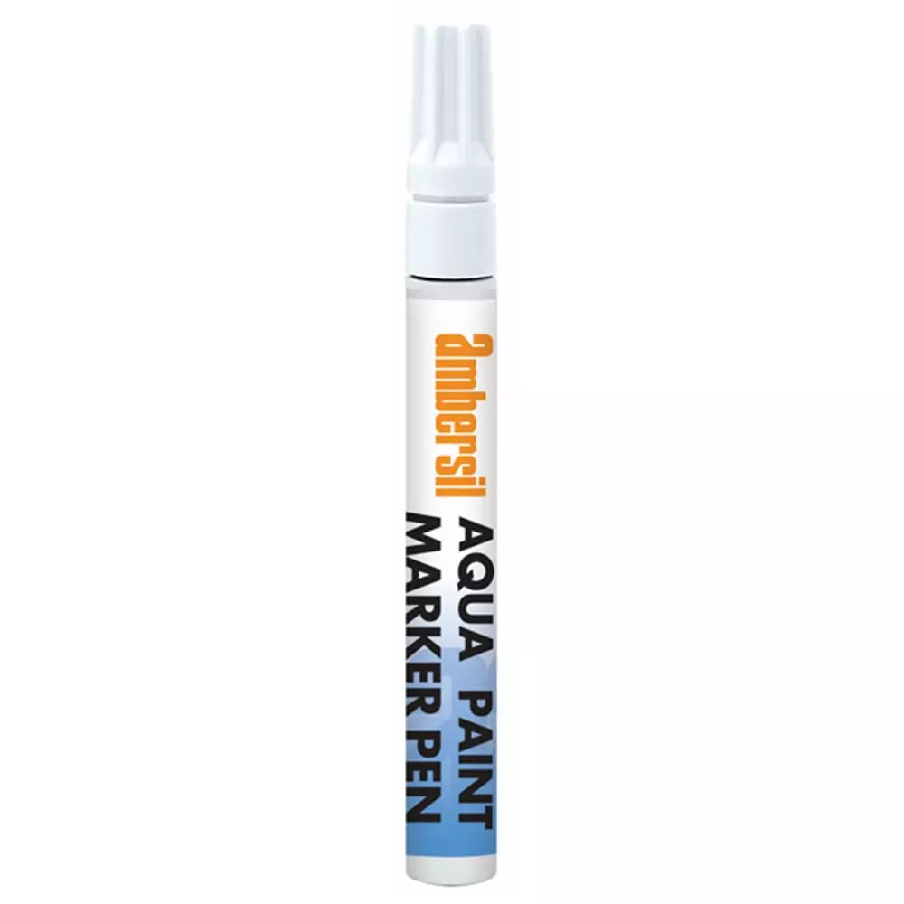 Ambersil White 4.5 mm Medium Tip Paint Marker Pen for use with Glass, Metal, Plastic, 32493-AB