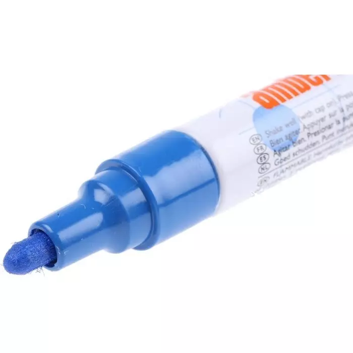 Ambersil Blue 3 mm Medium Tip Paint Marker Pen for use with Various Materials, 6190050004