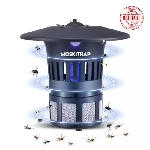 Moskitrap UV Light Lamp Trap Mosquito Killer with LED Light Electric Pest Zapper Black Plastic for Indoor & Outdoor, GM904G