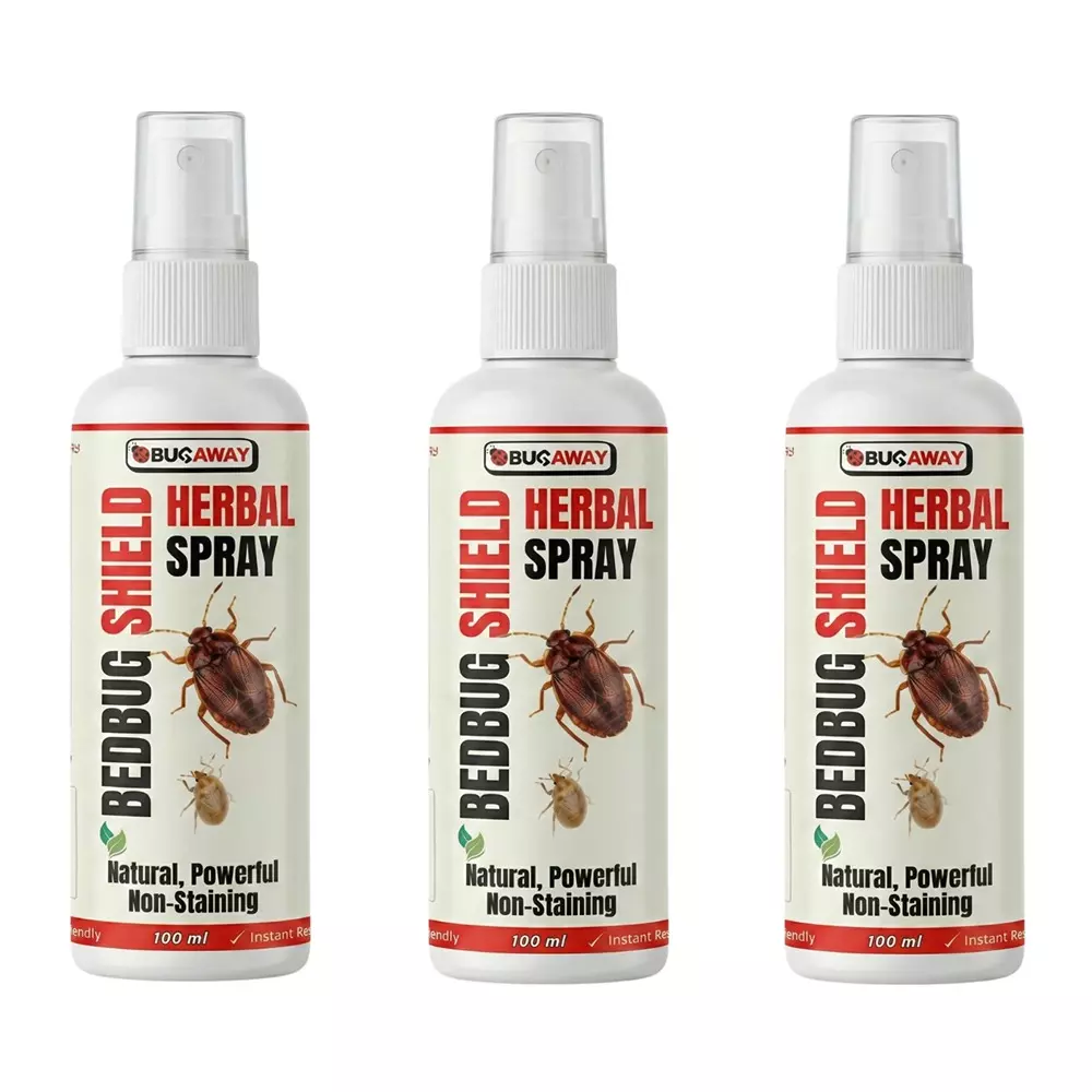 Bugaway Bedbug Spray (Khatmal Spray) 100 ml Bottle Liquid Form for Home, School & Office Area, (Pack of 3 Pcs)
