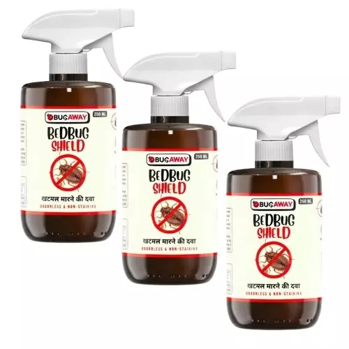 Bugaway Herbal Advance Bedbug Spray (Khatmal Spray) 250 ml Bottle Liquid Form for Home, School & Office Area, (Pack of 3 Pcs)