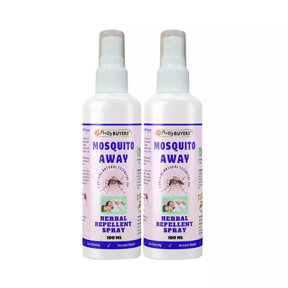 PrettyBUYERS 100 ml Mosquito Away Herbal Repellent Spray (Pack of 2 Pcs)