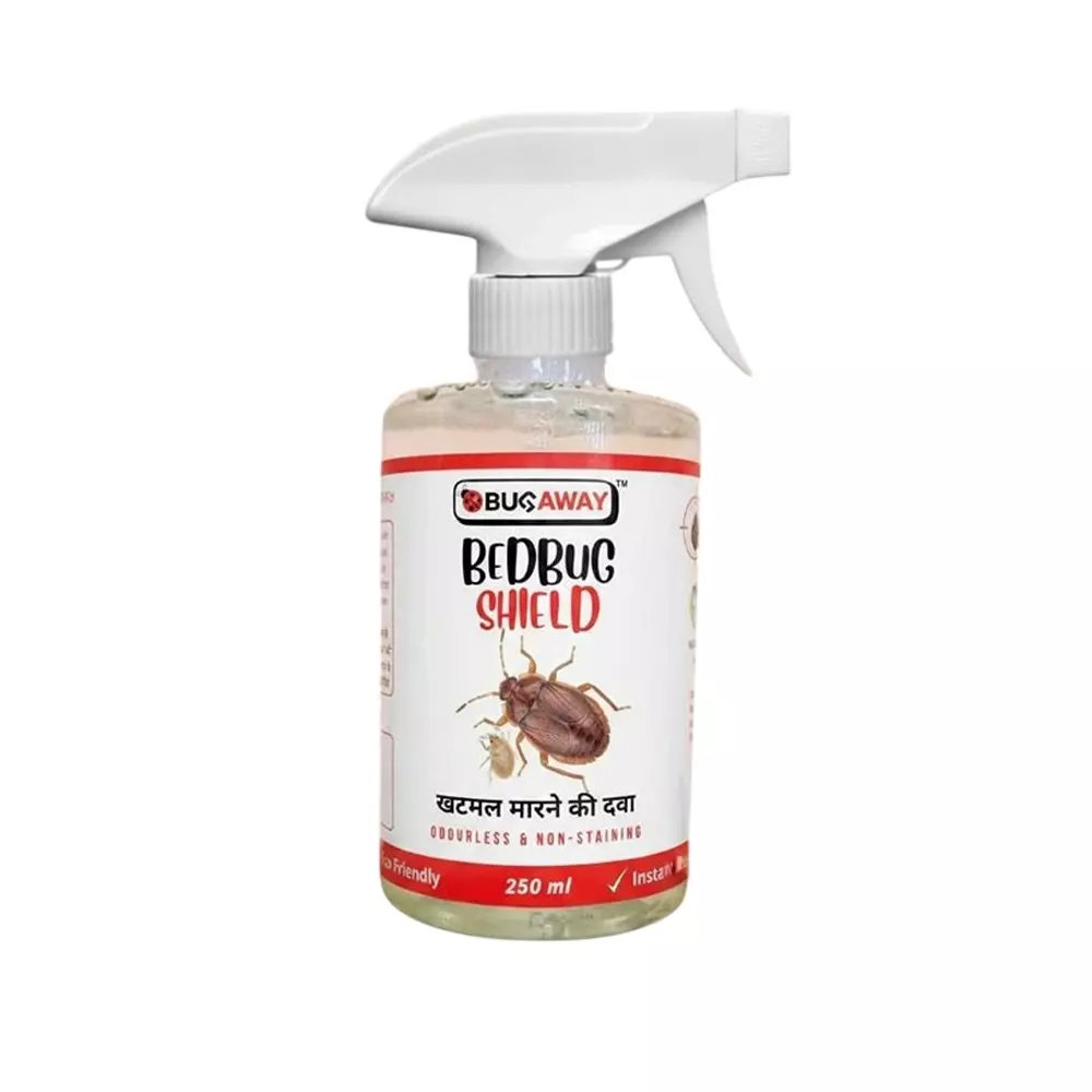 BUGAWAY Organic Bed Bug Shield Repellent Spray (Khatmal Spray) 250 ml for Home