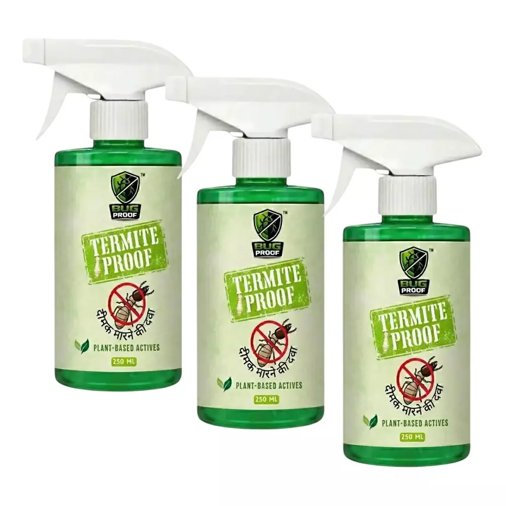 BUGPROOF 250 ml Herbal Termite Killing Spray Liquid Formula for Wooden Furniture (Pack of 3)