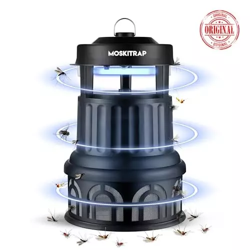 Moskitrap Pest Trap Electric with UV LED Light  Black Round Shape Plastic for Indoor & Outdoor, Gm 928