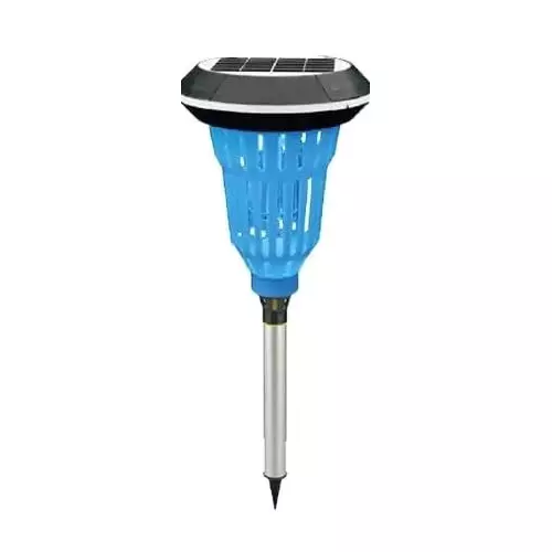 Moskitrap Solar Insect Killer with UV LED Light Solar-Powered Electric zapper Blue Plastic for Outdoor, TM04
