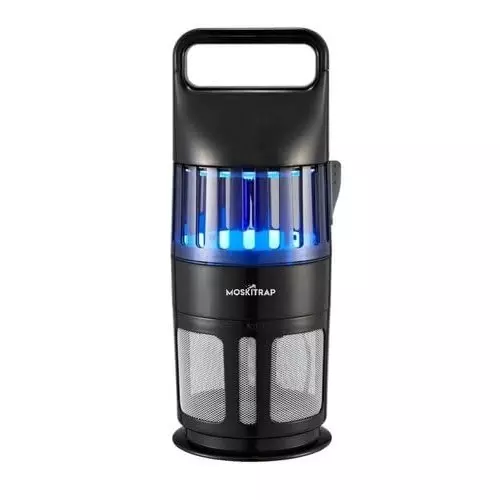 Moskitrap Mosquitos and Insect Trapper with UV LED Light Black Round Shape Plastic for Indoor & Outdoor, GM910