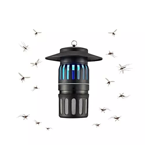 Moskitrap Indoor UV Lamp Pest Trap with UV LED Light Human Bionics Technology Black Round Shape Plastic for Indoor & Outdoor, GM913