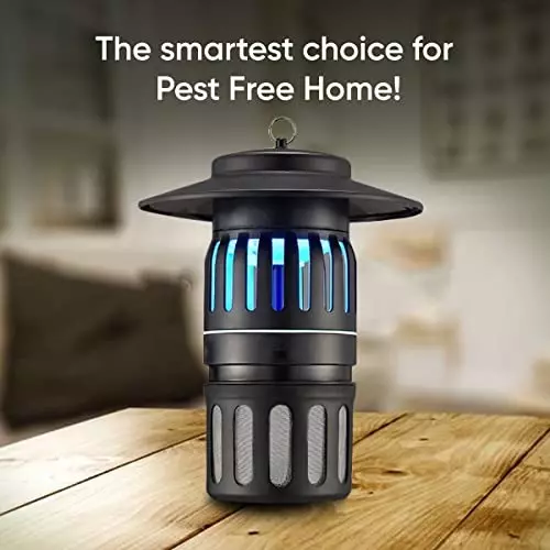 Moskitrap Indoor UV Lamp Pest Trap with UV LED Light Human Bionics Technology Black Round Shape Plastic for Indoor & Outdoor, GM913