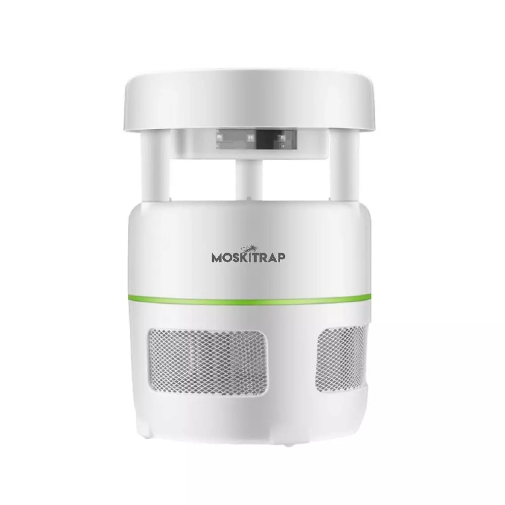 Moskitrap Mosquito Killer Trap Lamp Machine with UV LED Light White Round Shape Plastic for Indoor, Gm966