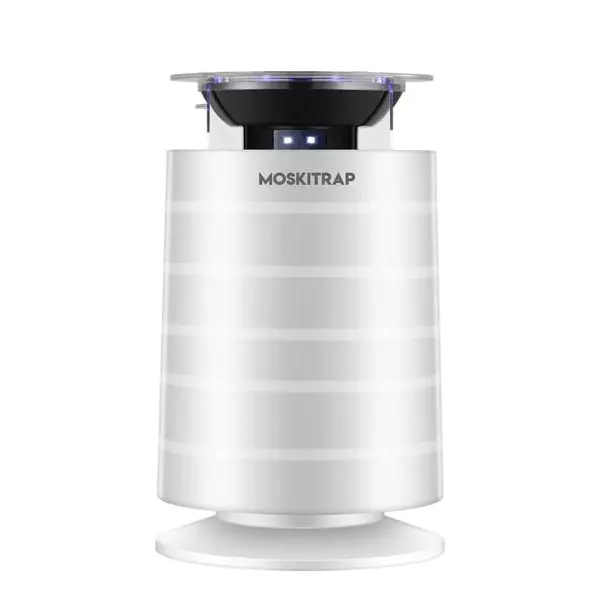 Moskitrap Mosquito Killer Machine Trap Lamp with Timer & UV LED Light White Round Shape Plastic for Indoor, GM 965