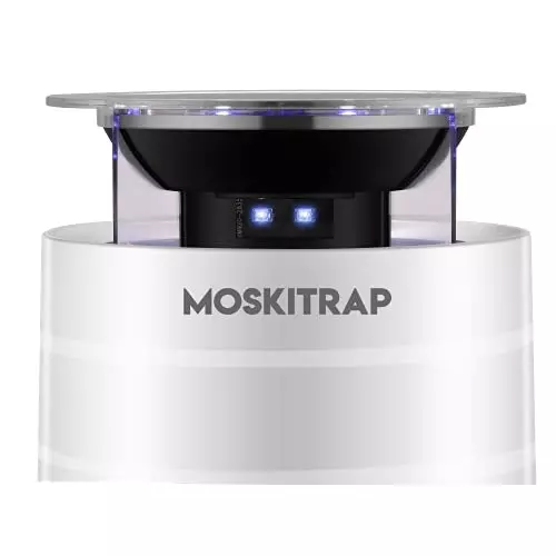 Moskitrap Mosquito Killer Machine Trap Lamp with Timer & UV LED Light White Round Shape Plastic for Indoor, GM 965