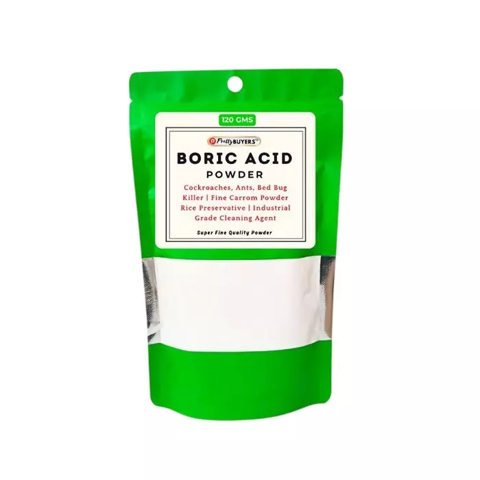 PrettyBUYERS 120 g Boric Acid for Cockroahes Repellent, Carrom Board Powder and Rice Preservative