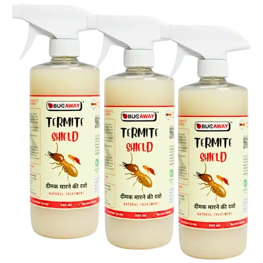 BUGAWAY Organic Termite Shield Repellent Spray (Best Dimak Spray) 500 ml for Home (Pack of 3)