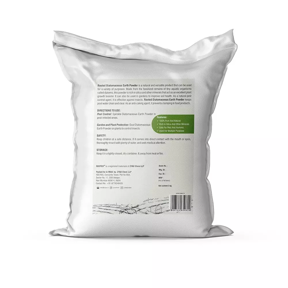 Rooted Diatomaceous Earth Powder 5 Kg Packet Powder Form for Home Garden Plants, ROOTED_DEP_5KGS