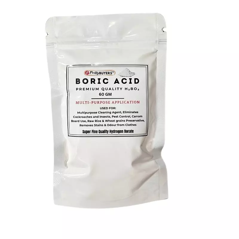 PrettyBUYERS 60 g Boric Powder for Cockroahes Repellent, Carrom Board Powder and Rice Preservative